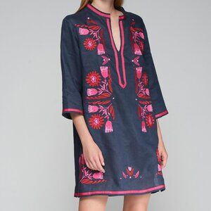 Dalia Kaftan Dress (Navy)